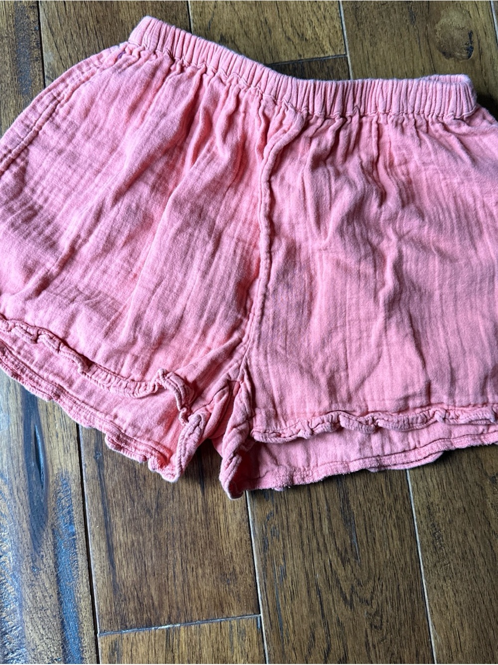 Billabong Y2K Vintage Coral Ruffled Shorts Sz S Women’s Pull On Beach Surf Swim